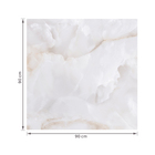 Porcelanato Marmorizado Polido 90x90cm Interno Borda Reta Onix Bianco Biancogres