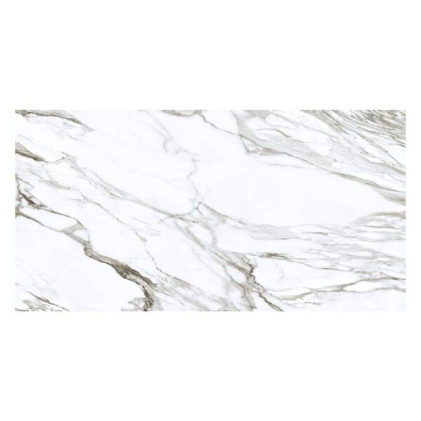 Porcelanato Marmorizado Polido Borda Reta Interno 94x184cm P98701 Branco Embramaco