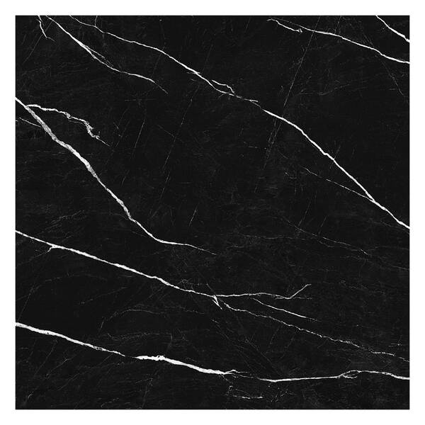 Porcelanato Marmorizado Polido Borda Reta Interno 94x94cm P94713 Preto e Marrom Embramaco