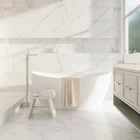 Porcelanato Marmorizado Polido Borda Reta Interno 58,4x117cm Calacata Clássico HD White Portinari