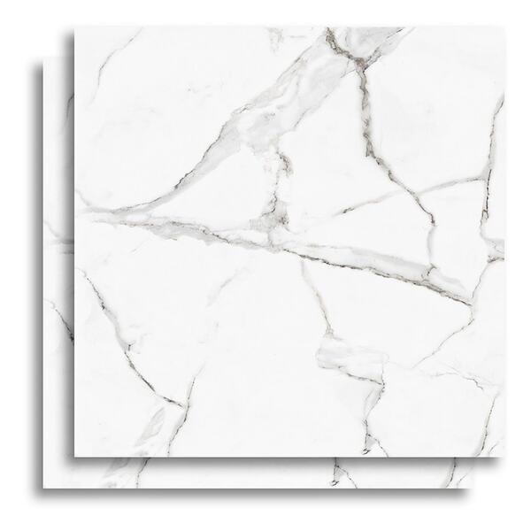 Porcelanato Polido 82x82cm Caixa 2,02m² Damme Calacata Retifi