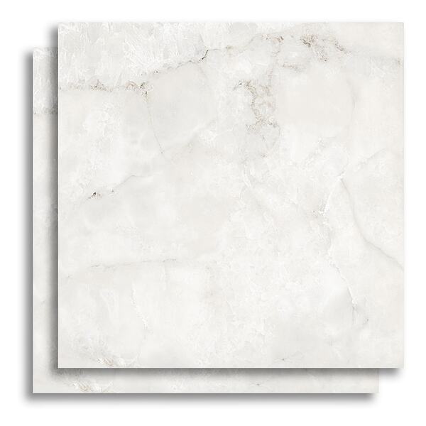Porcelanato Polido 82x82cm Caixa 2,02m² Damme Onix Ice Retifi