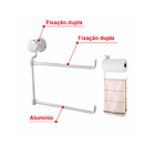 Porta / Suporte Duplo Para Papel Toalha Cozinha Em Alumínio