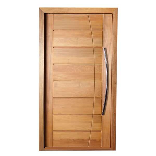 Porta  Frisada Em Arco Em Madeira Maciã§a Tauari Mapaf 92cm X