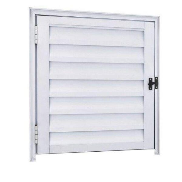 Porta Abrigo Alçapão Alumínio Branco 50x50 - Linha 25