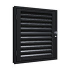 Porta Alçapão de Giro para Fora 1 Folha Aço Pintado Preto com Porta Cadeado 60x60cm Riobras