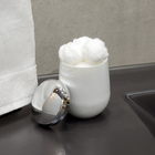 Porta Algodão Branco em Plástico Cromo Belly OU