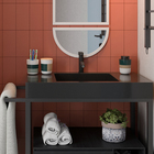 Porta Algodão Cerâmica Listras com Tampa Bambu Osaka YOI