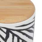 Porta Algodão Cerâmica Zebrado com Tampa Bambu Osaka YOI