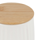 Porta Algodão Cilíndrico Cerâmica Branca Banheiro Oikos