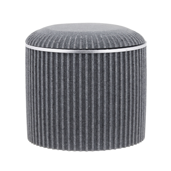 Porta Algodão Cilíndrico Resina Cinza Banheiro Oikos