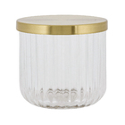 Porta Algodão Cilíndrico Vidro Transparente Banheiro Oikos