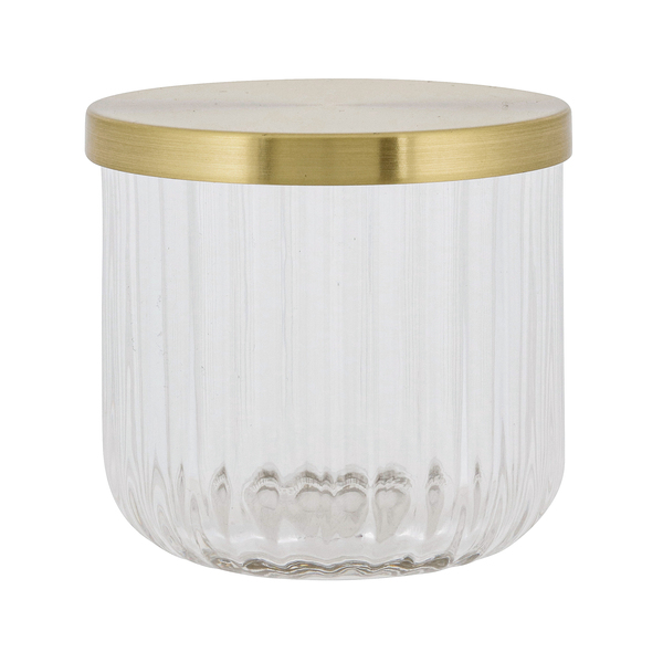 Porta Algodão Cilíndrico Vidro Transparente Banheiro Oikos