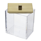 Porta Algodão Clarity Dourado Interdesign