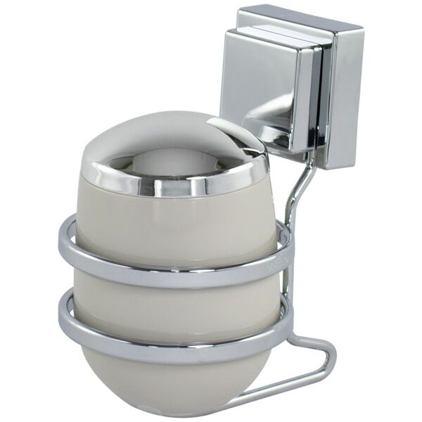 Porta Algodão Com Suporte Cromado Fixação Ventosa - Bege