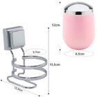 Porta Algodão Com Suporte Cromado Fixação Ventosa - Rosa Claro