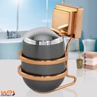 Porta Algodão Com Suporte Rose Gold  Fixação Ventosa - Grafite