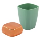 Porta Algodão Cotonete De Bancada Rosé Gold - Verde Claro