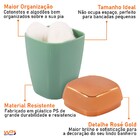 Porta Algodão Cotonete De Bancada Rosé Gold - Verde Claro