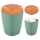 Porta Algodão Cotonete De Bancada Rosé Gold - Verde Claro