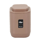 Porta Algodão de Bancada para  Banheiro Plástico Marrom Amêndoa Aura OU