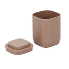 Porta Algodão de Bancada para  Banheiro Plástico Marrom Amêndoa Aura OU