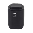 Porta Algodão de Bancada para  Banheiro Plástico Preto Aura OU