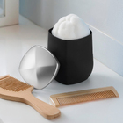Porta Algodão de Bancada para Banheiro Plástico Preto e Cromado Fosco Conceito Arthi