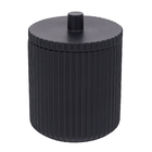 Porta Algodão de Bancada para Banheiro Resina Preto Glamour Sensea