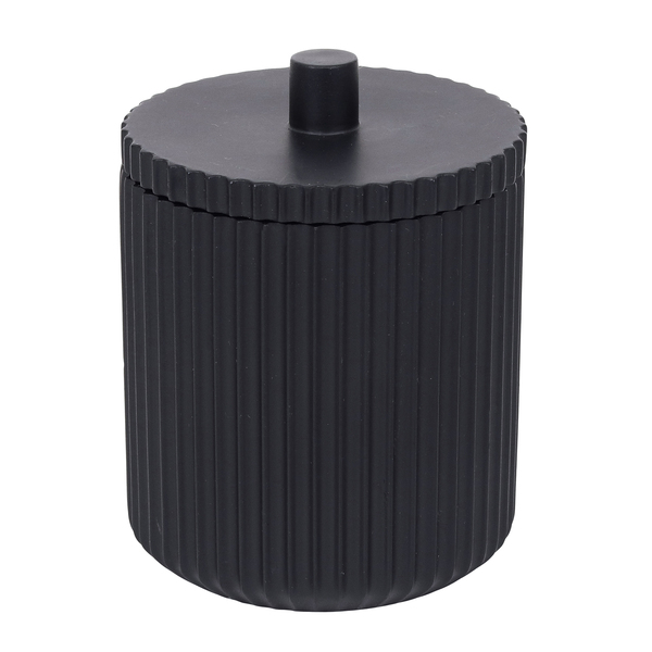 Porta Algodão de Bancada para Banheiro Resina Preto Glamour Sensea