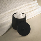 Porta Algodão de Bancada para Banheiro Resina Preto Glamour Sensea