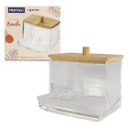 Porta Algodão E Cotonete Acrilico Transparente Com Tampa De B