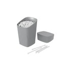 Porta Algodão e Cotonetes Cinza Frio NewSquare