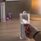 Porta Algodão Lyor De Acrílico No Incolor 7,5cm X 7,5cm X