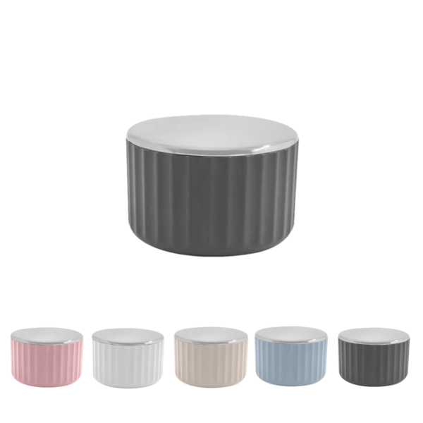 Porta Algodão Ou Cotonete Com Tampa Banheiro Groove Ou - Cinza