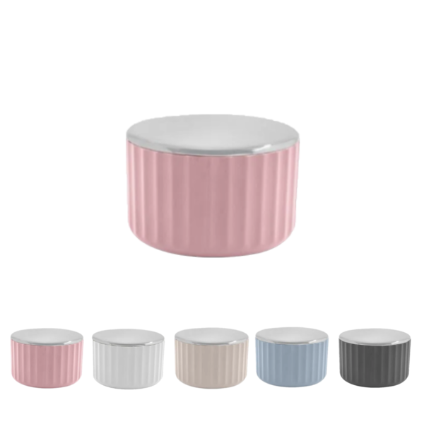 Porta Algodão Ou Cotonete Com Tampa Banheiro Groove Ou - Rosa