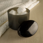 Porta Algodao Oval Preto Plástico Bulky Coza