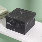 Porta Algodão para Banheiro Mármore Preto Oikos