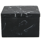 Porta Algodão para Banheiro Mármore Preto Oikos