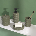 Porta Algodão para Banheiro Mármore Verde Escuro Gomos Oikos