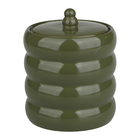 Porta Algodão para Banheiro Mármore Verde Escuro Gomos Oikos