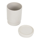 Porta Algodão Plástico Redondo Bege Dórica Ou