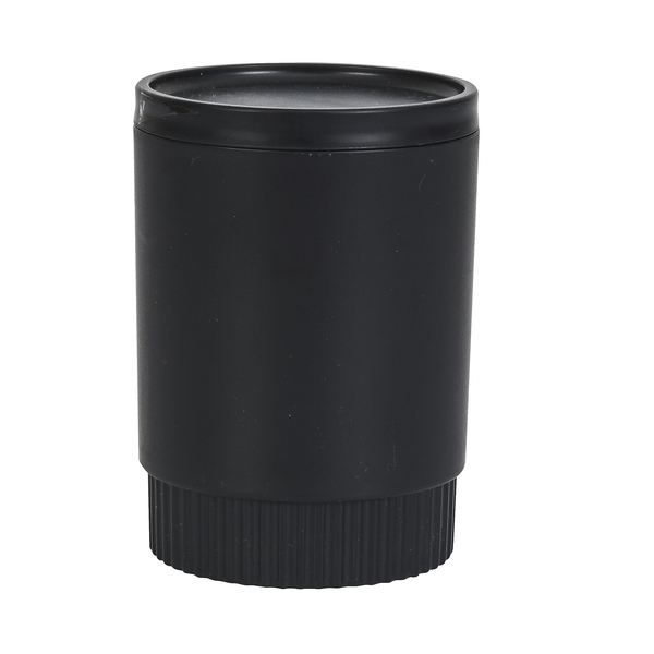 Porta Algodão Plástico Redondo Preto Dórica Ou