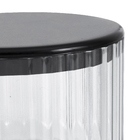 Porta Algodão Plástico Redondo Preto Groove Classic Ou