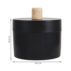 Porta Algodão Plástico e Madeira Redondo Preto Scandi Sensea