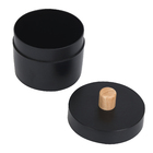 Porta Algodão Plástico e Madeira Redondo Preto Scandi Sensea