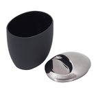 Porta Algodão Plástico Redondo Preto Spoom Coza