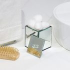 Porta Algodão Prata em Vidro Espelhado Darton Mabruk