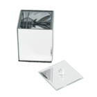 Porta Algodão Prata em Vidro Espelhado Darton Mabruk