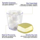 Porta Algodão Translúcido Dourado Banheiro Luxo - Transparente